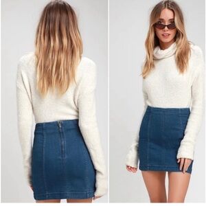 Free People Blue Denim Skirt Size 2